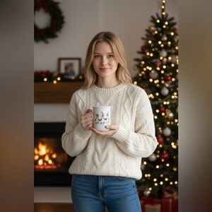 Penguin Skate Design Ceramic Mug Set by Pfaltzgraff set of 4 discontinued